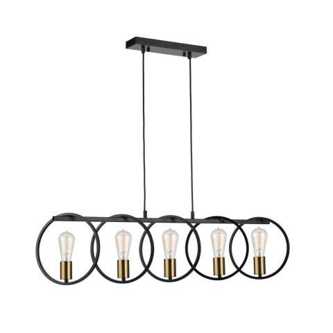 Подвесной светильник 24*106*106 см, 5*E27 черный, золото Vele Luce Liberty VL6302P05