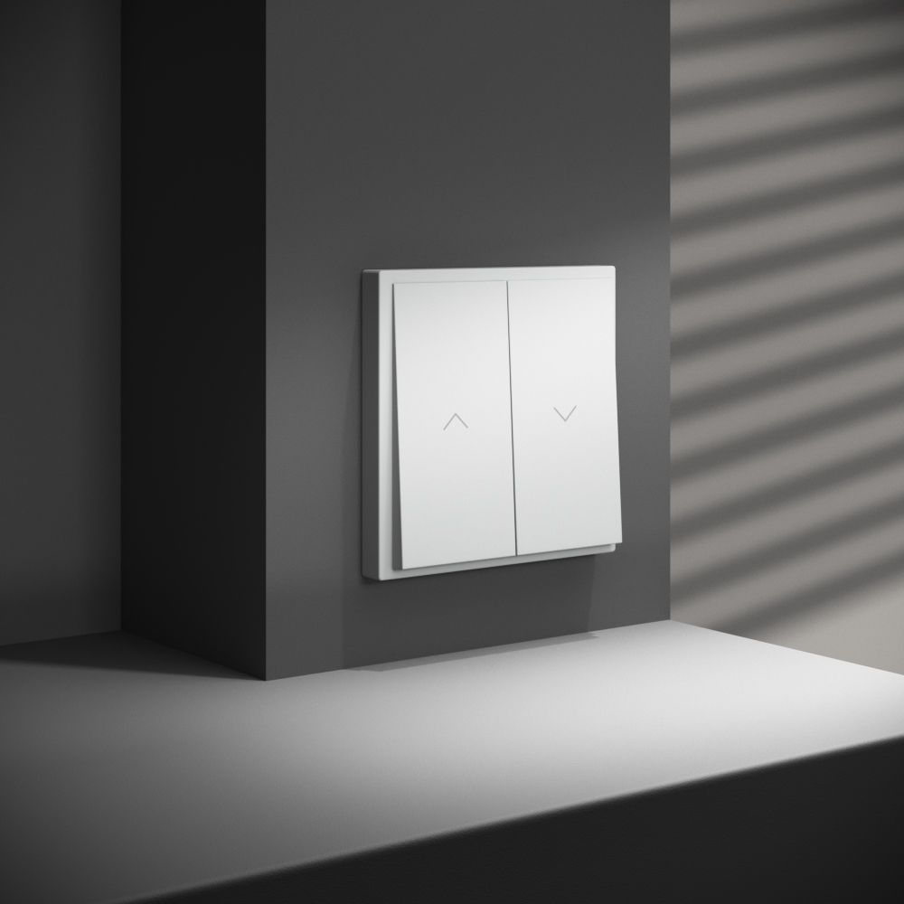 Выключатель встраиваемый для жалюзи 10А, белый матовый Voltum S70 VLS020702, Пластик Soft touch