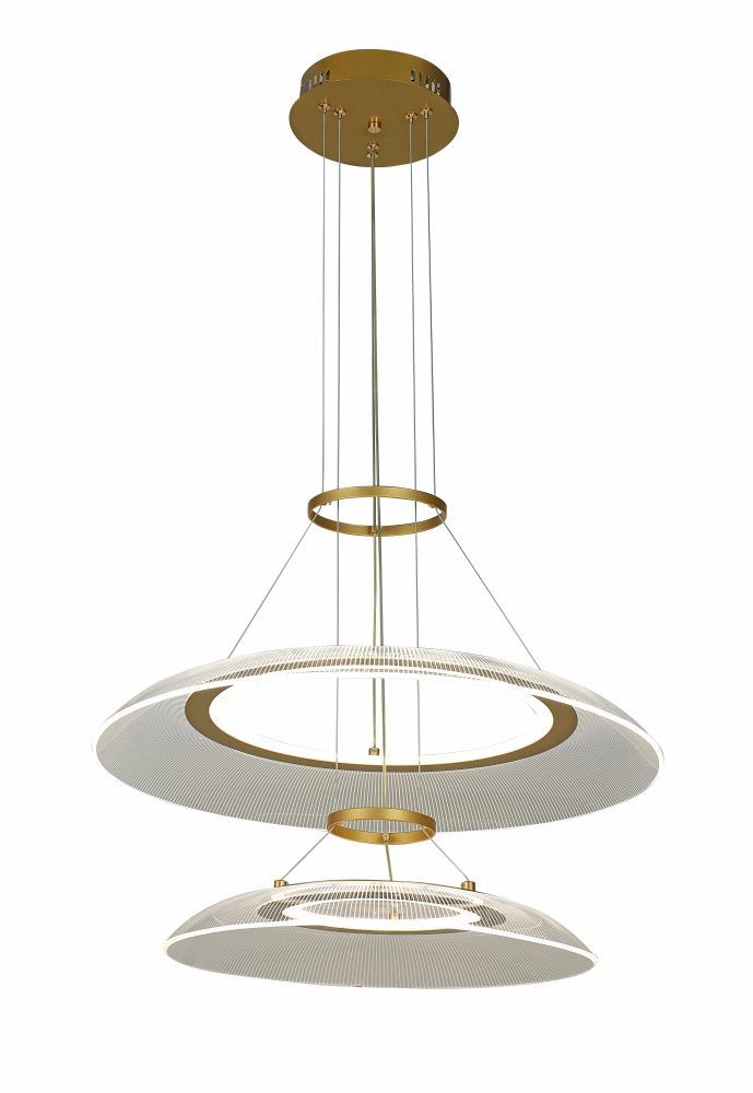 Люстра Ø600 (400) x H1200, мм, 136W 3000-6500K, GOLD (Золото) NewRgy 3331/600+400 GOLD