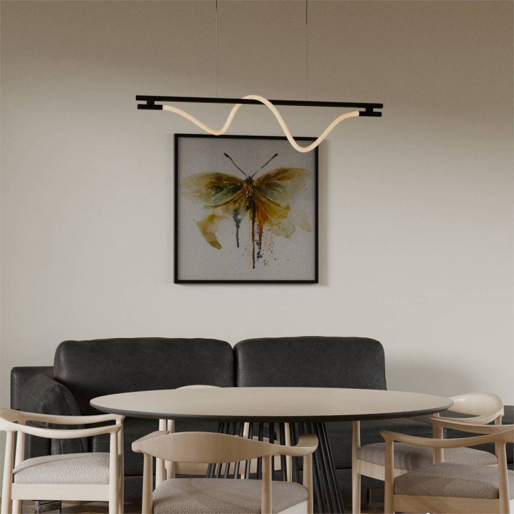 Светильник подвесной 120*45-170 см, 1*LED*32W, 3000-6000K, Lightera Tura LE103L-120B WIFI, Черный