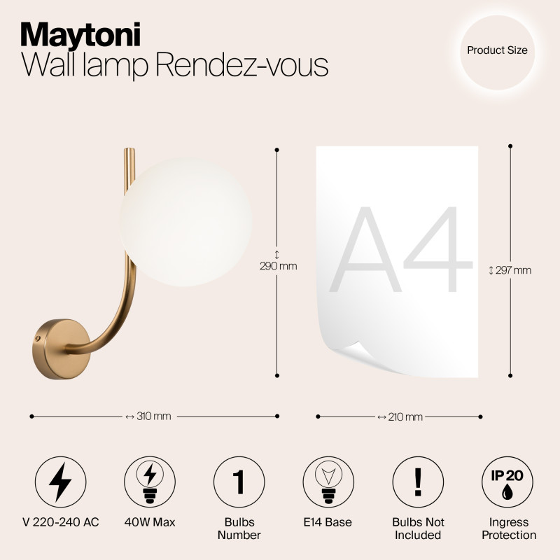 Бра Maytoni Rendez-vous MOD109WL-01BS, латунь