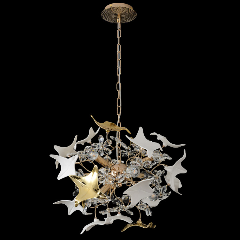 Подвесная люстра 52*175 см, 9*E14, 360W, Crystal Lux LETISIA SP9 GOLD золотой