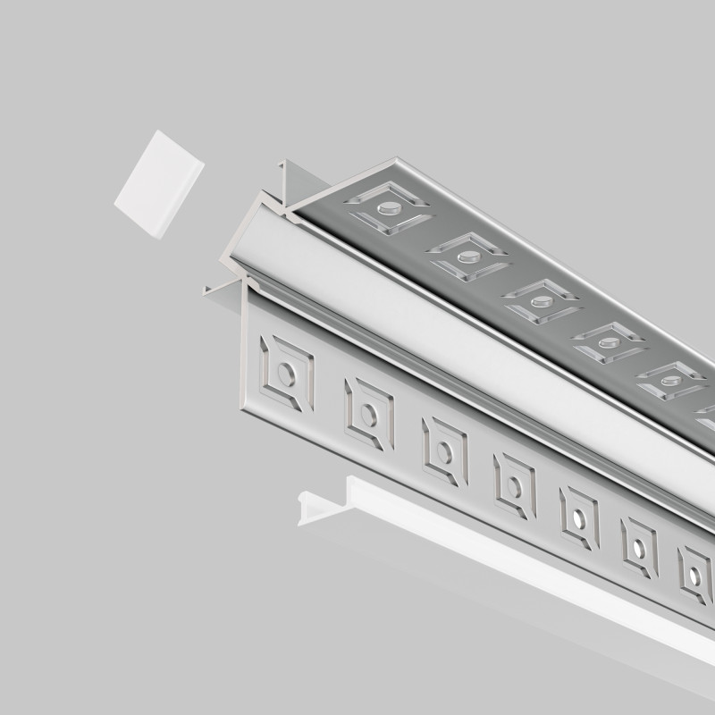 Алюминиевый профиль  Встраиваемый 2000*46*24 мм для светодиодной ленты Maytoni Led strip Серебро ALM-4623-S-2M