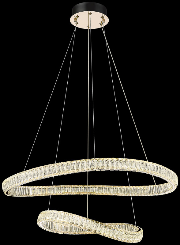 Каскадная люстра 80*80*160 см, LED, 90W, Wertmark  WE459.02.303 золотой
