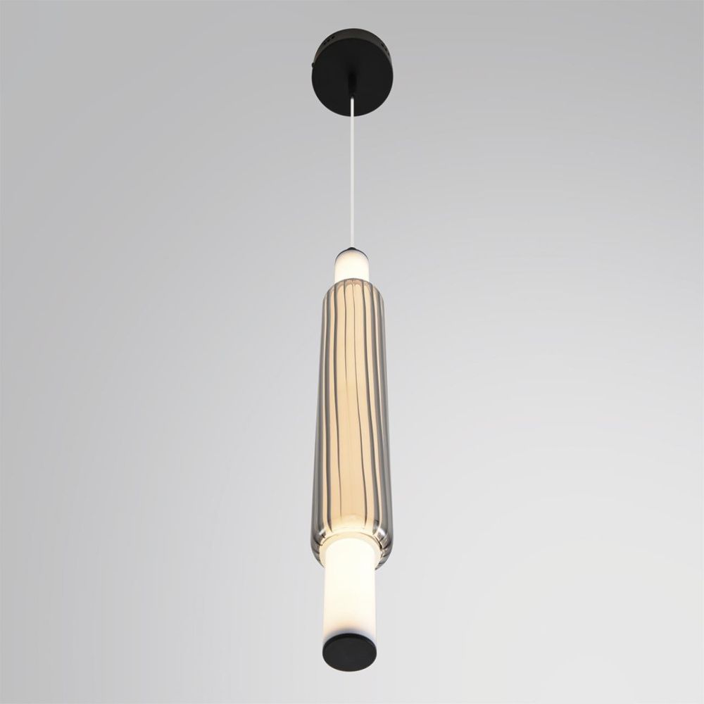 Бра/подвес 12*13,5*-209 см, 1*LED*15W, 4000K, Lumion TRENDY 6556/15WCL, черный, дымчатый