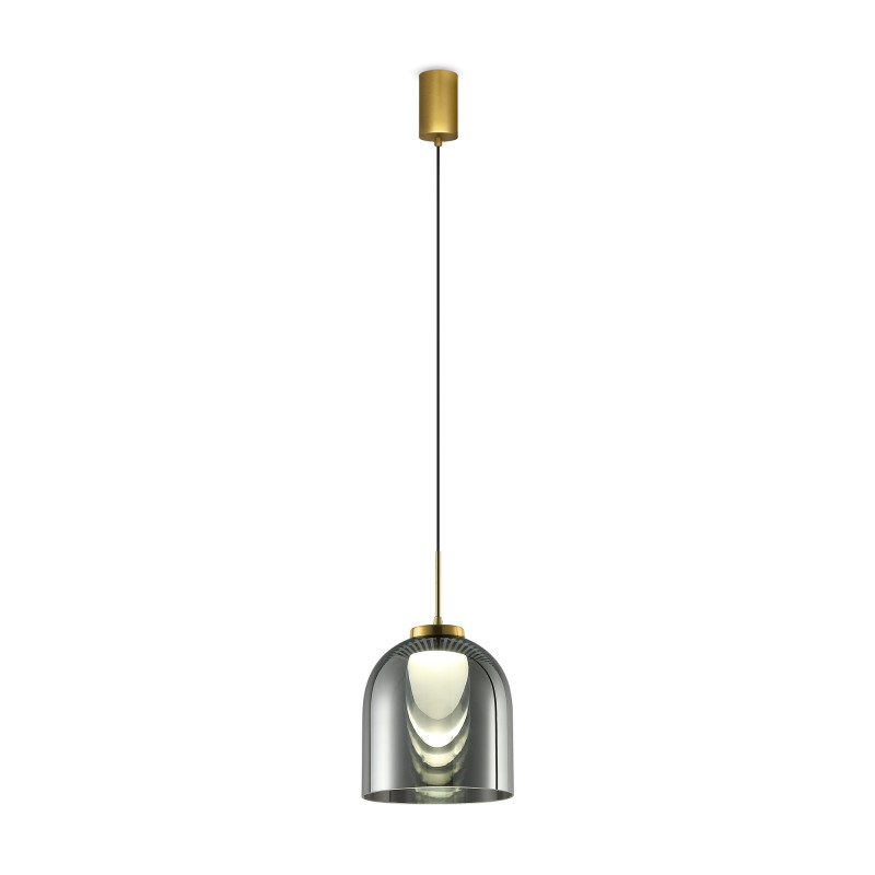 Светильник 15 см, 5W, 3000K, Freya Fume FR5399PL-L4BS1, латунь