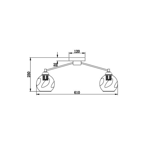 Потолочная люстра  61*25 см, 6*E27 черный Vele Luce Furia VL1882L06