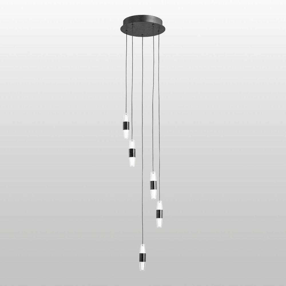 Люстра подвесная *25*80-150 см, 10*led*2W, 4000K, Lussole Hopkins LSP-7399, черный