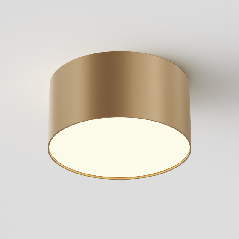 Накладной светильник 12*12*6 см, LED, 12W, 3000К, Maytoni Technical Zon C032CL-12W3K-RD-MG золото матовое