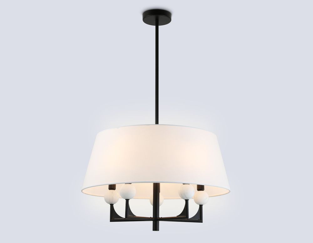 Люстра на штанге с абажуром **59- см, 5*E14*40W, K, Ambrella Light High Light LH75150, черный
