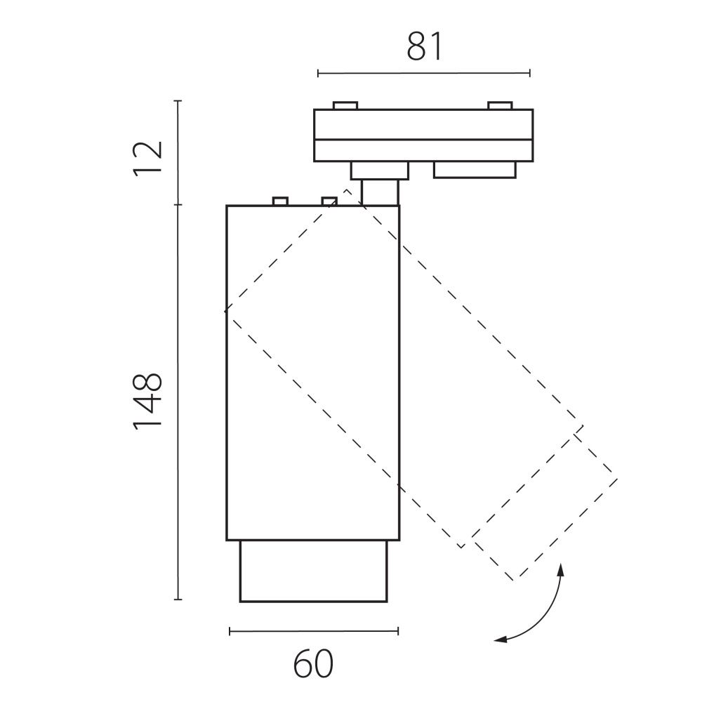 Светильник светодиодный трековый профессиональный с выбором мощности, цветовой температуры и угла освещения д/трековых систем BARRA Fuoco P+CCT Lightstar 218027