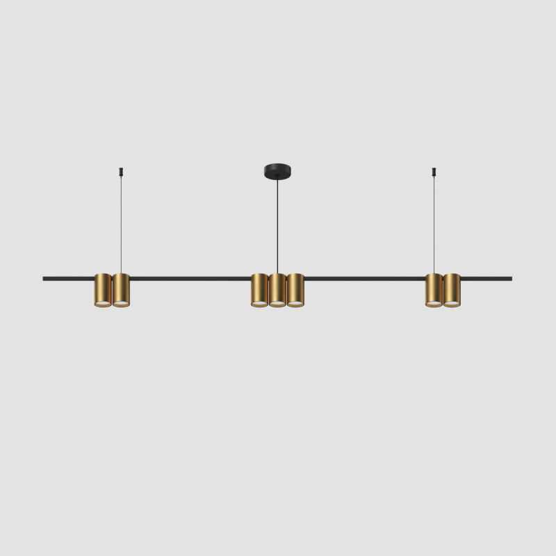 Подвесной светильник 150*5,6*208,9 см, 7*GU10, 105W, Denkirs Orbit DK4063-BK+SG черный