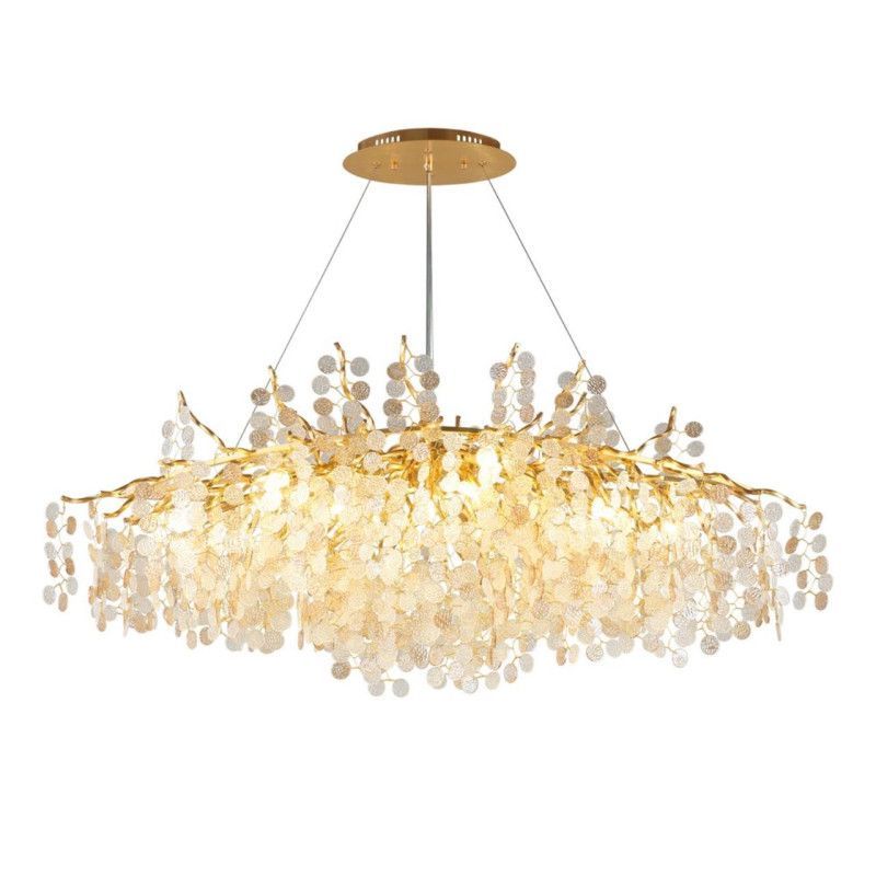 Подвесная люстра 120*60*70-160 см, 12*G9, 5W, Aployt AURORA APL.845.03.12, золотой