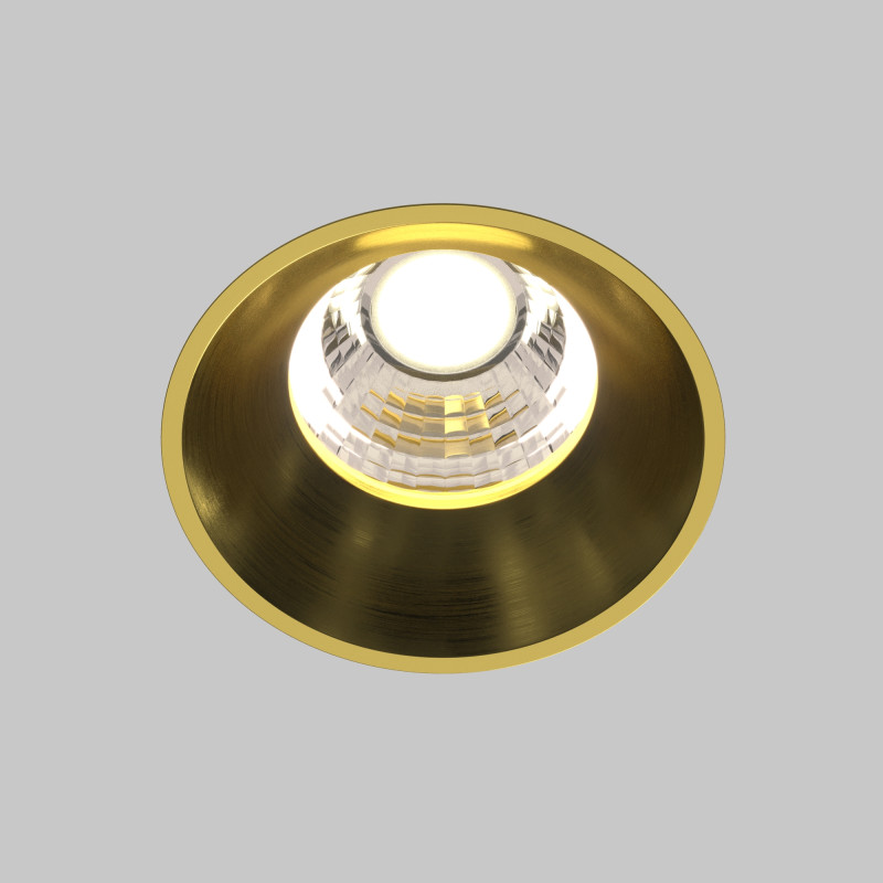Встраиваемый светильник 5,4*5,4*5,3 см, LED, 7W, 4000К, Maytoni Technical ROUND DL058-7W4K-TRS-BS латунный