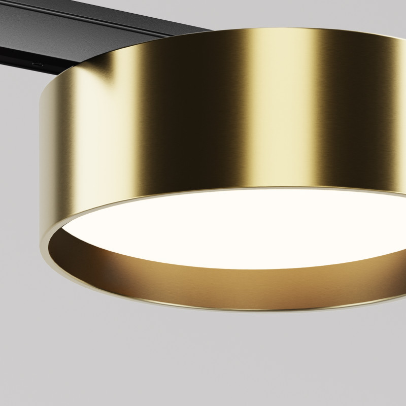 Трековый светильник 11,3*3,4 см, LED 12W 4000K Maytoni Technical Accessories for tracks Levity Zon TR189-1-12W4K-BBS черный и Латунь