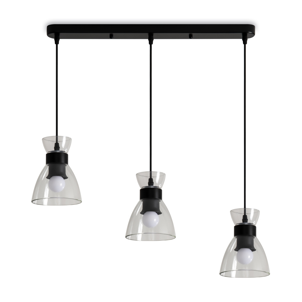 Подвесной светильник 65,5*13,5*20-122 см, 3*E27*40W, Freya  FR5503PL-03B, Черный