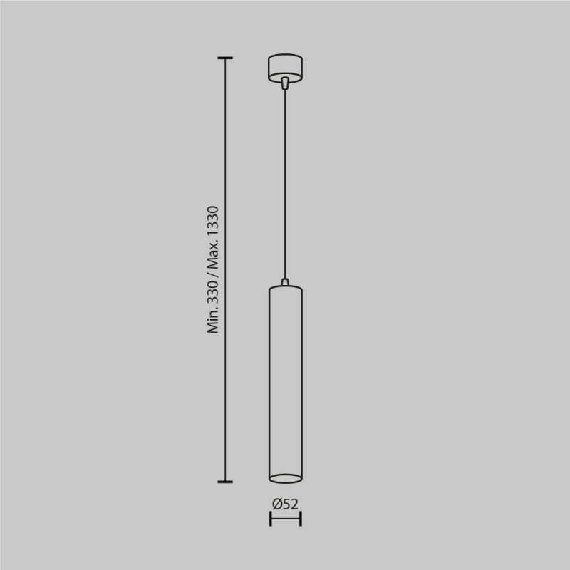 Подвесной светильник 5,2*5,2*30 см, LED, 12W, 3000К, Maytoni Technical FOCUS LED P072PL-L12W3K-BS латунный