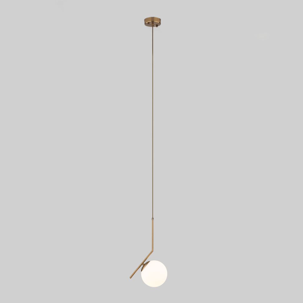 Подвесной светильник с длинным тросом 1,8 м, Eurosvet Frost Long 50159/1 латунь, диаметр 15 см