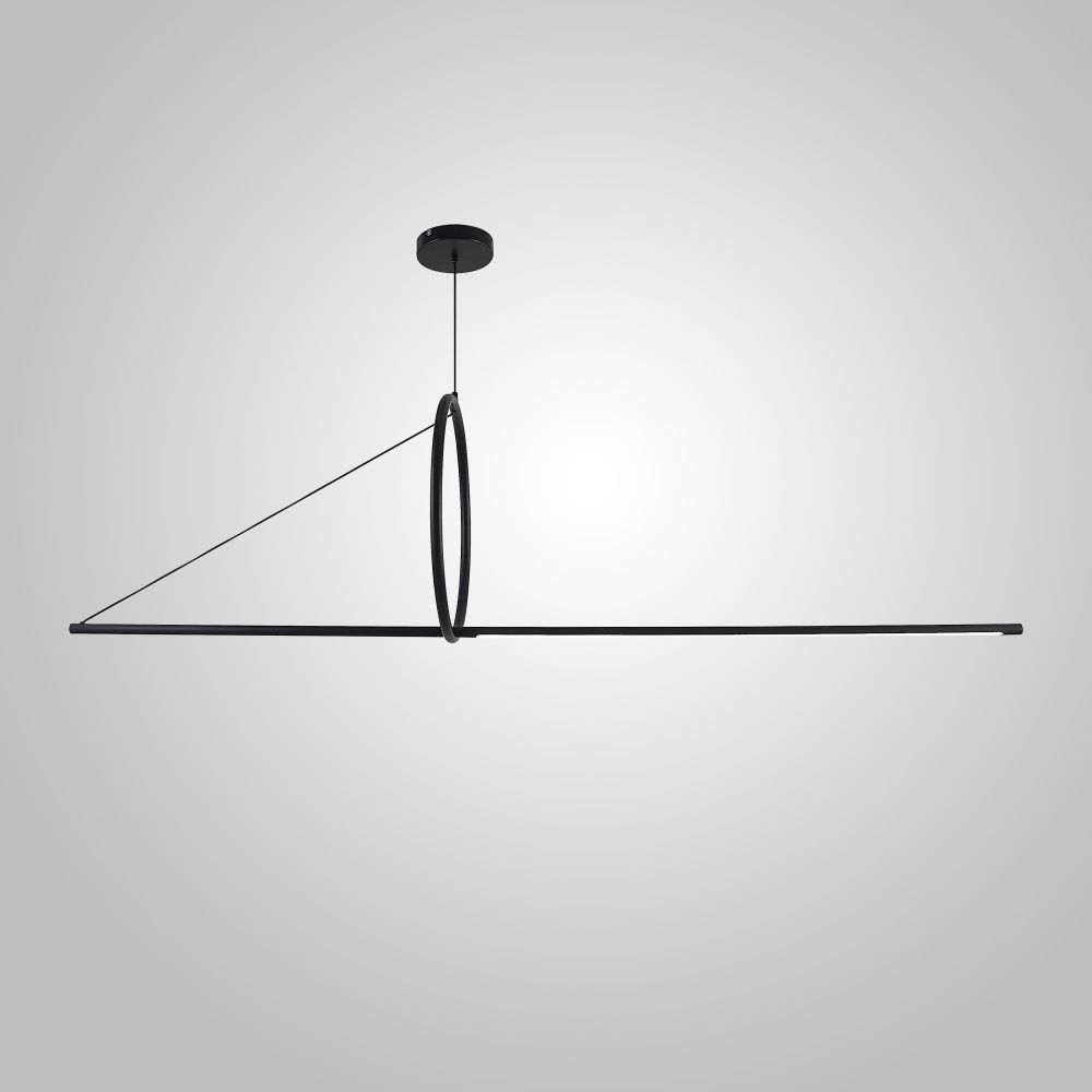 Подвесной светильник SUSPENSION CERCLE ET TRAIT – GRAPHITE SATINE L170 170*45*45 см, 1*LED*25W, 3000K, ImperiumLoft 40.1282-0, Чёрный