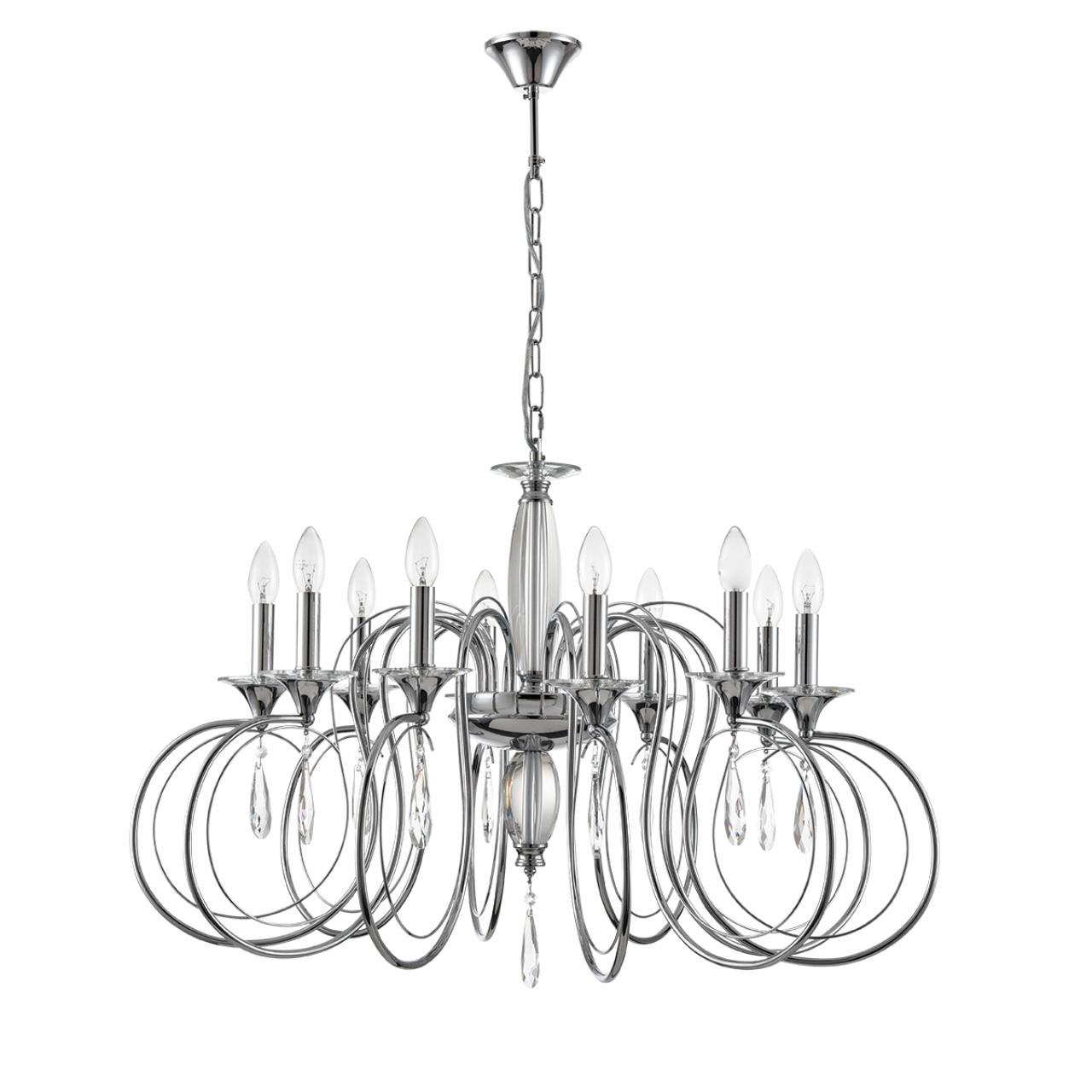 Люстра подвесная 98,5*110 см, 10*E14 Lumion Laoka 8032/10 хром