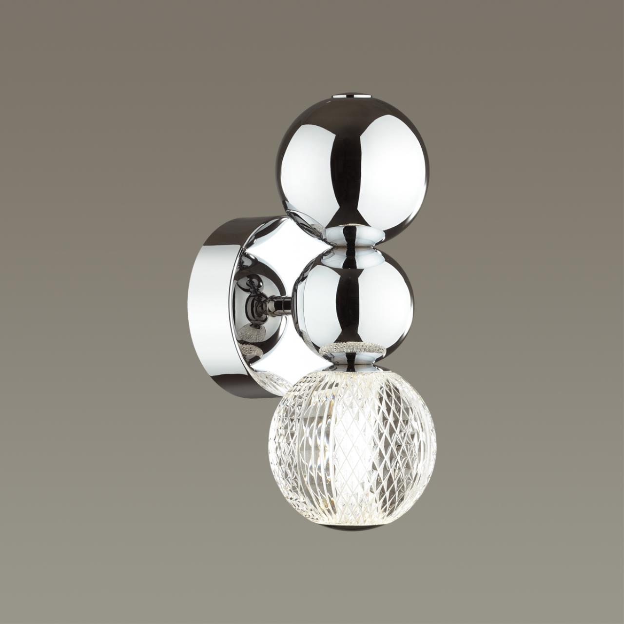 Светодиодный светильник 29 см, 4W, 4000K, Odeon Light CRYSTAL 5007/4WL, хром