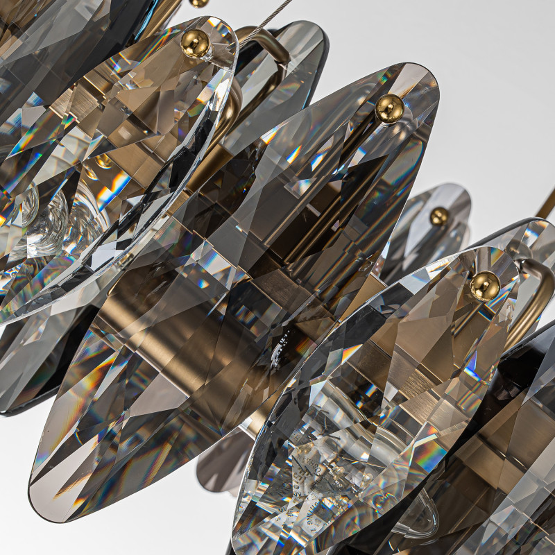 Подвесная люстра 50*130 см, 8*E14, 320W, Favourite Glans 4303-8P латунный