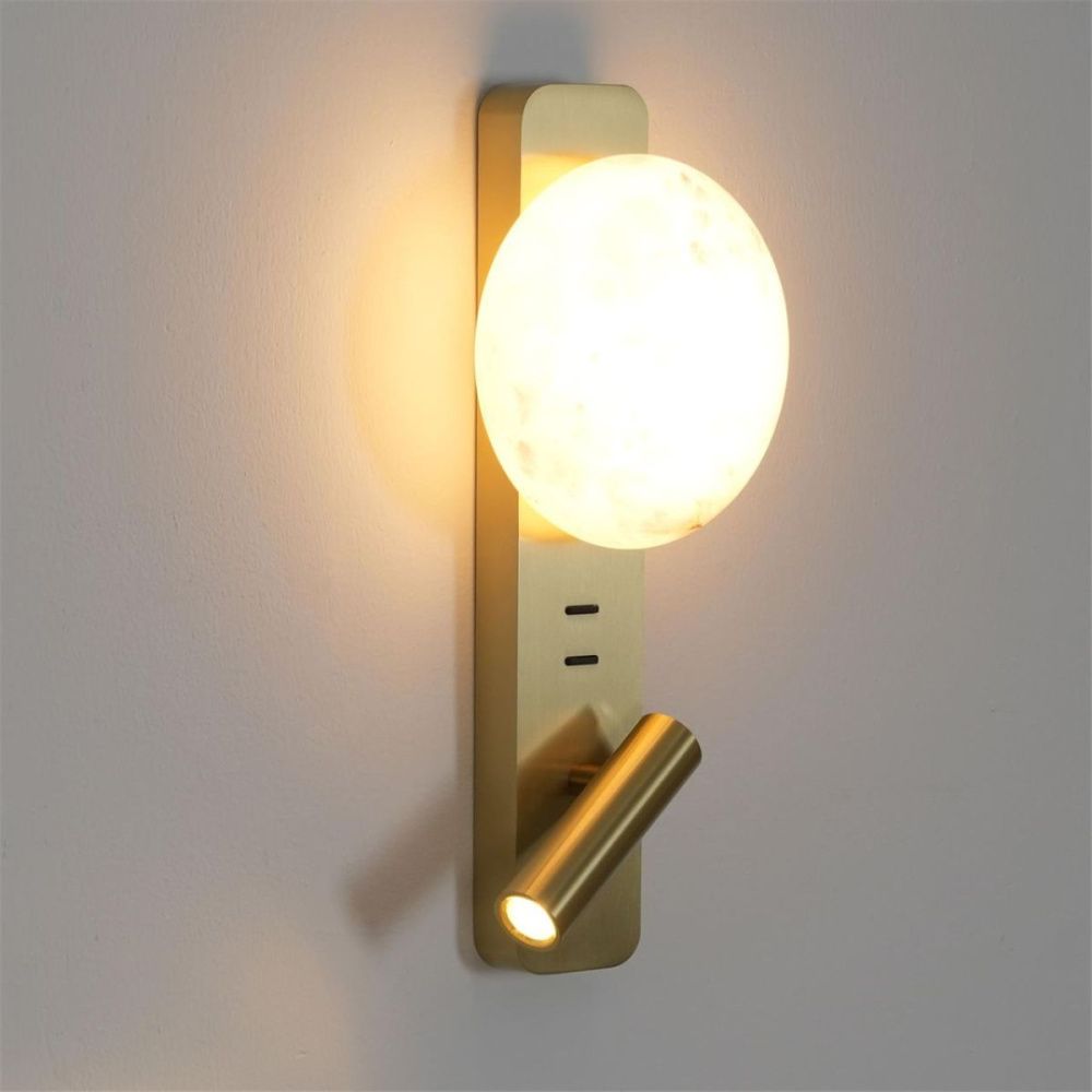 Настенный светильник 34 см, 9W, 2700K, Odeon Light Hightech Albergo 7164/9WL, латунь