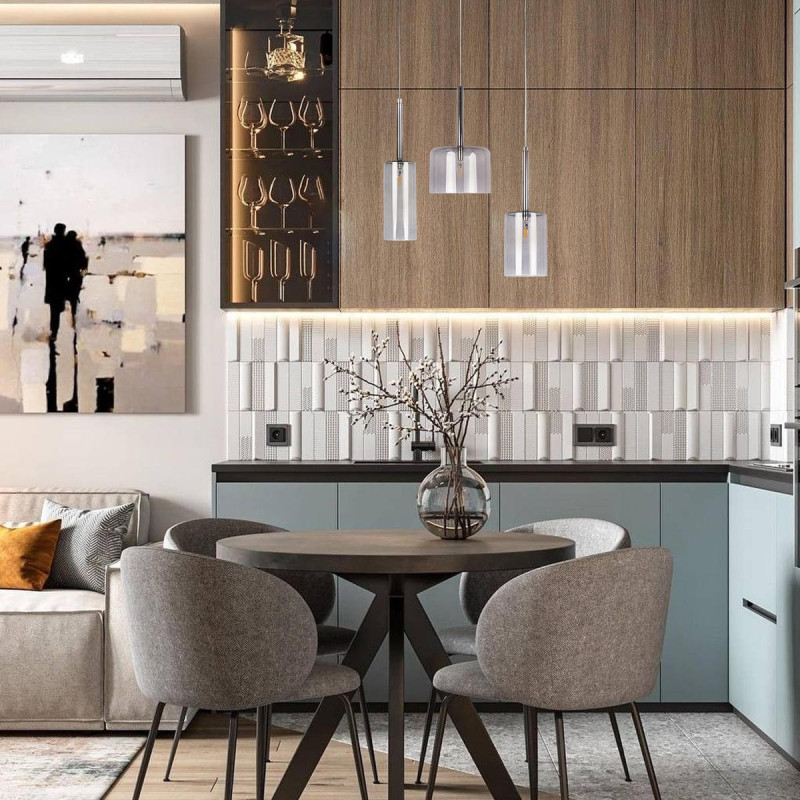 Подвесной светильник 8 см, 1*G4*5W хром Loft It Spillray 10232/B Smoke