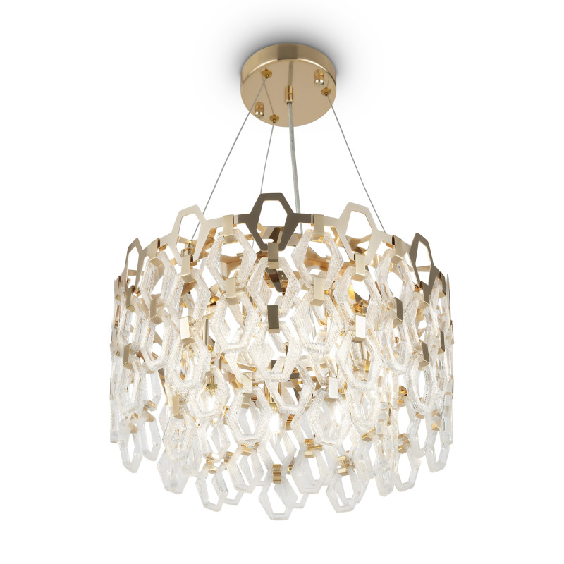 Люстра 46*70-133 см, 7*E14, 15-18 м2 Maytoni Tissage MOD490PL-07G золото