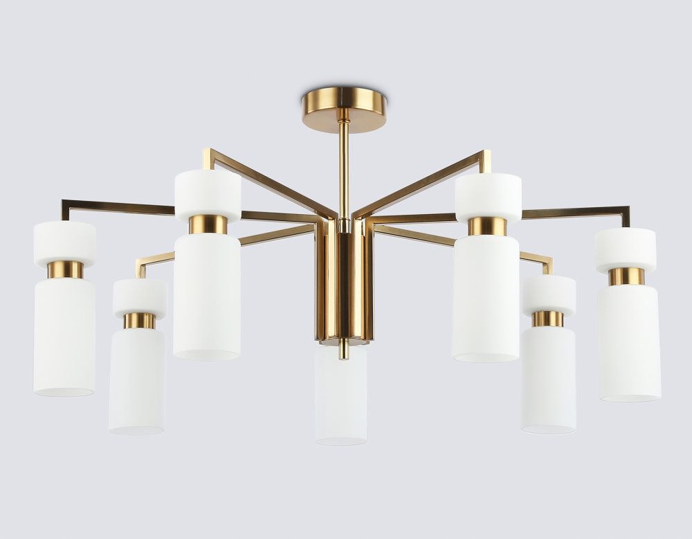 Люстра на штанге **18-35 см, 7*E14*40W, K, Ambrella Light High Light LH56126, латунь