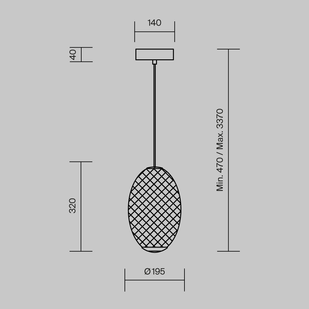 Подвесной светильник 47*46-337 см, *LED*14W, 3000K, Maytoni Bruma MOD397PL-L14B3K, Черный
