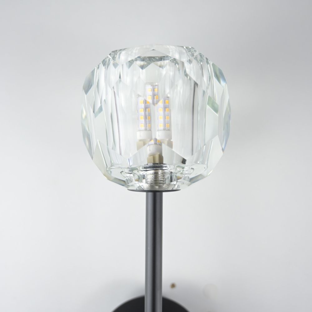 Бра RH Boule de Cristal Long Sconce Brass 13*45*45 см, 1*G9*40W, ImperiumLoft 44.305, Чёрный, Латунь