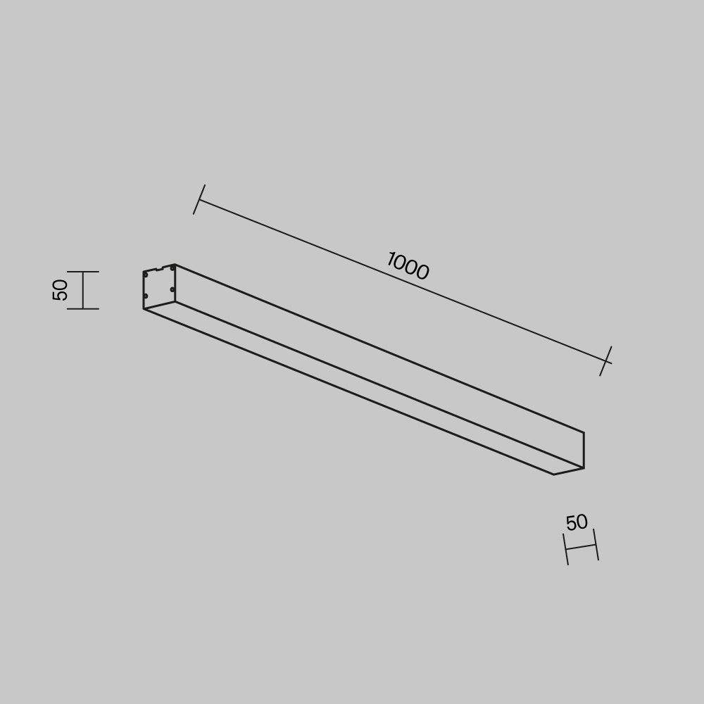 Линейный светильник накладной 4000K 50x50 20 Вт (Серебро, 1 м) LL311020 Maytoni