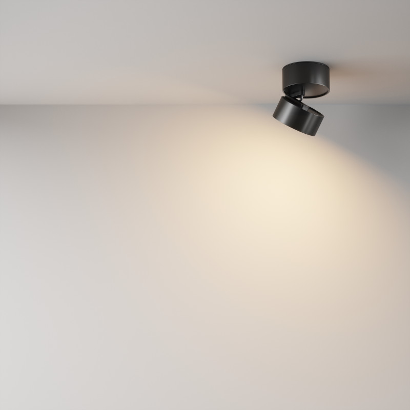 Накладной светильник 8,5*8,5*8 см, LED, 12W, 3000К, Maytoni Technical ONDA C024CL-12W3K-B-1 черный