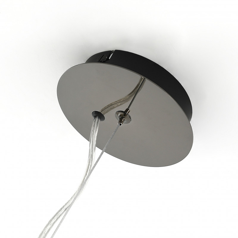 Подвесная люстра Favourite Midair 2726-3P, L510*W280*H445/1685, перламутровый черный каркас, плафон из стекла дымчато-серого цвета