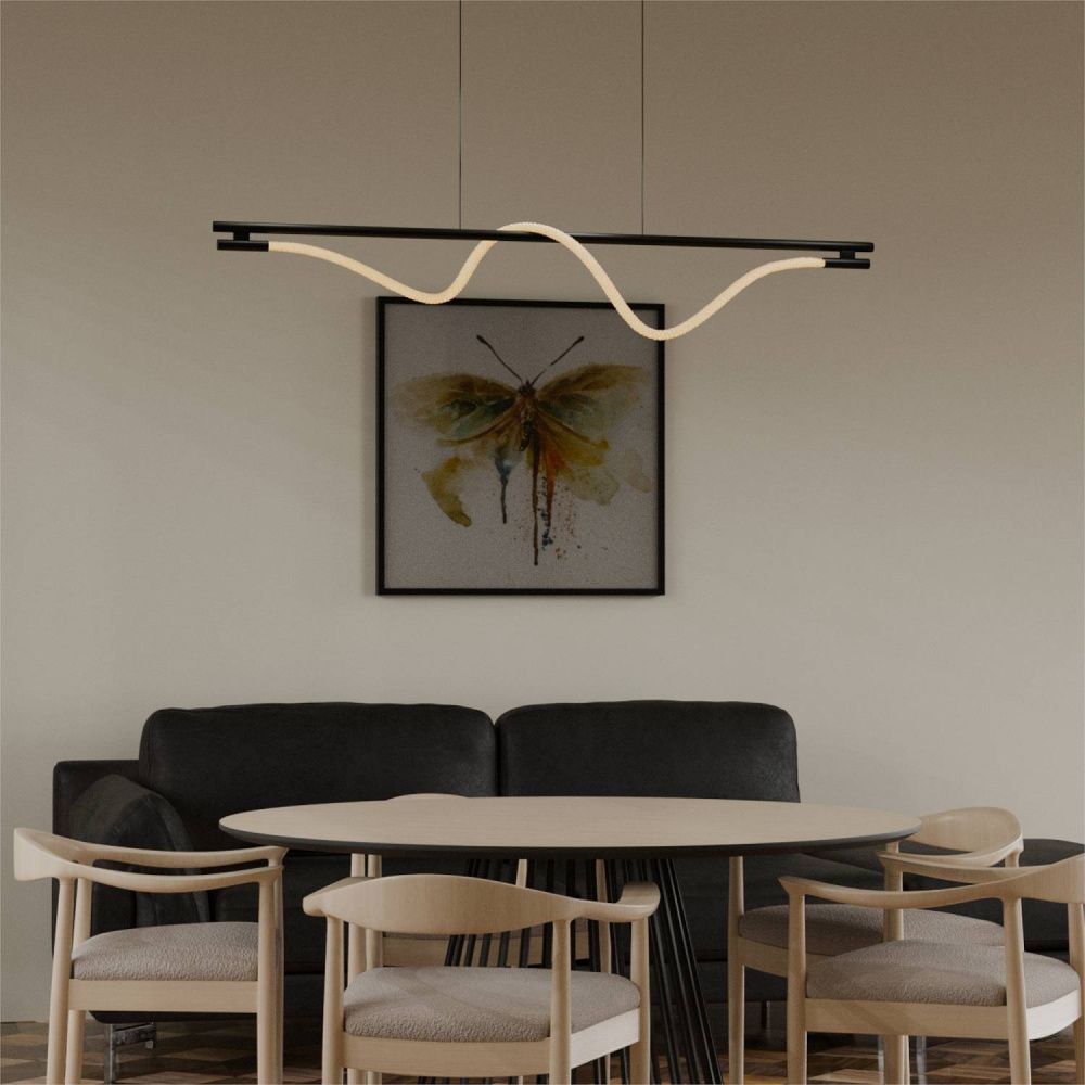 Светильник подвесной 160*45-170 см, 1*LED*45W, 3000-6000K, Lightera Tura LE103L-160B WIFI, Черный