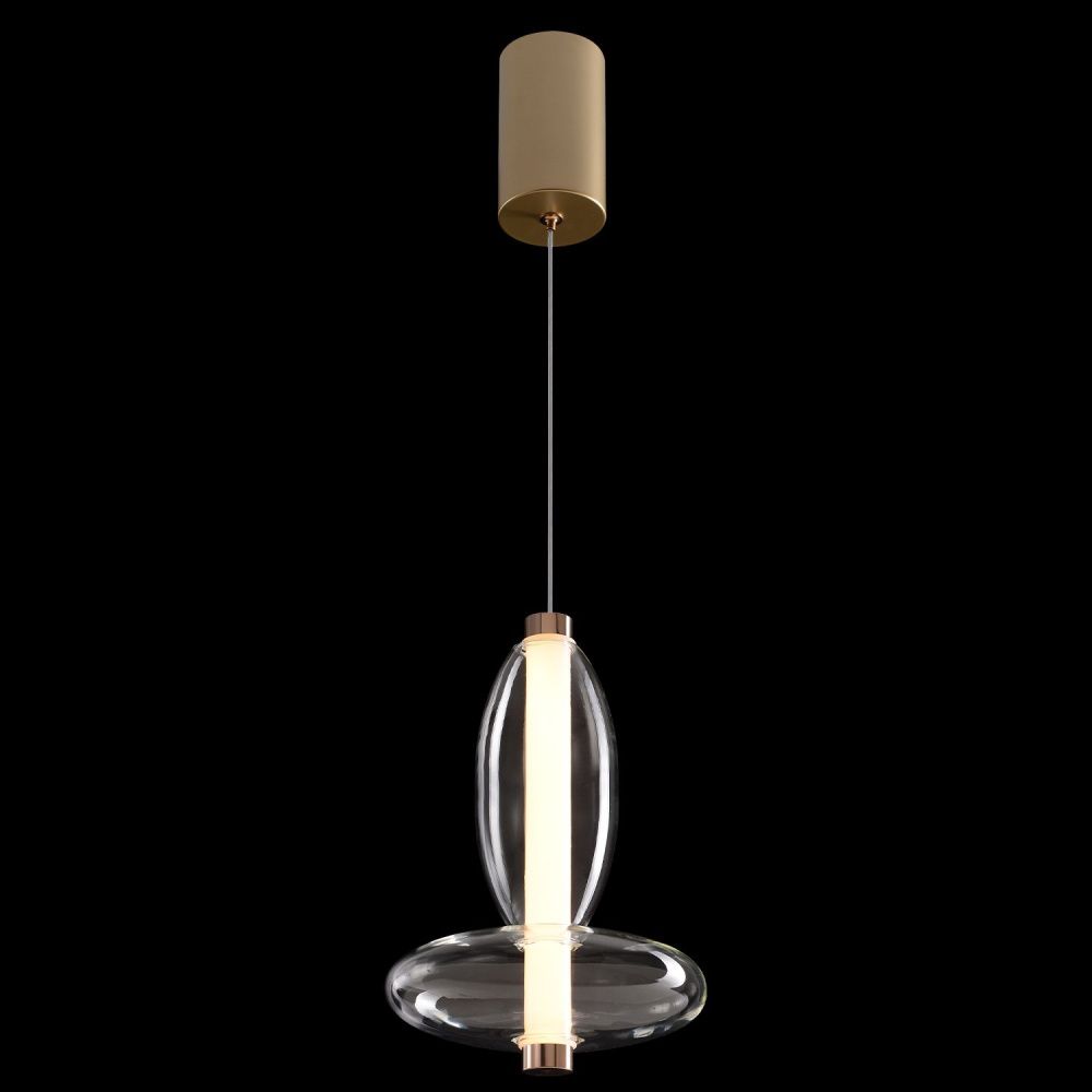 Светильник 18 см, 10W, 3000K, Crystal Lux QUASAR SP10W LED TRANSPARENT, золото