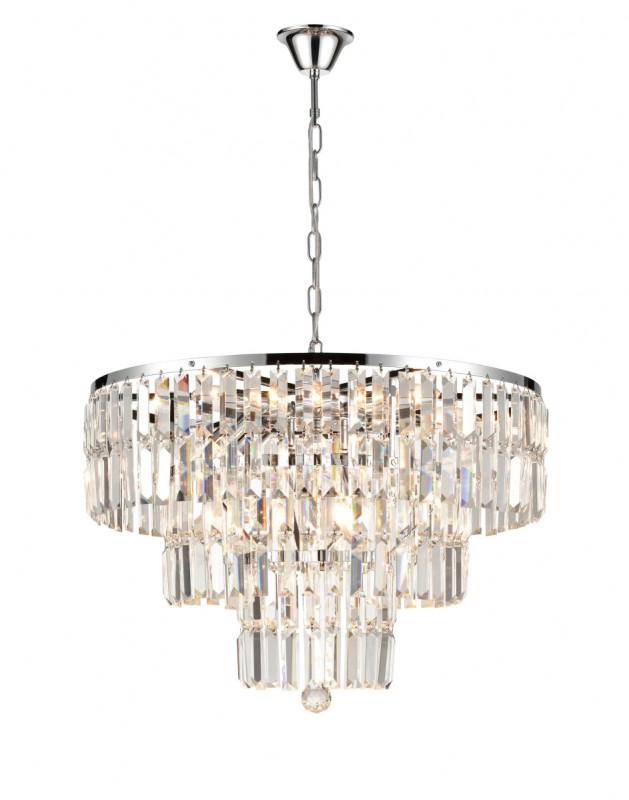 Подвесная люстра Vele Luce Fata VL3173P10, диаметр 60 см, хром