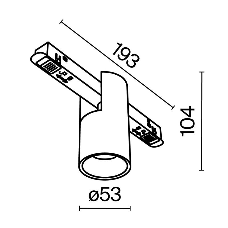Светильник на шине 5,3*5,3*10,4 см, LED, 7W, 3000К, Maytoni Technical ALFA TR122-2-7W3K-W белый