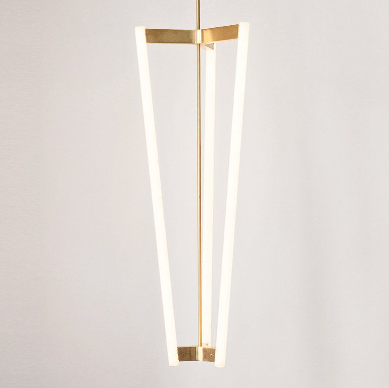 Люстра на штанге Michael Anastassiades TUBE CHANDELIER 71*41*41 см, 3*LED*5W, ImperiumLoft 40.2138-0, Латунь