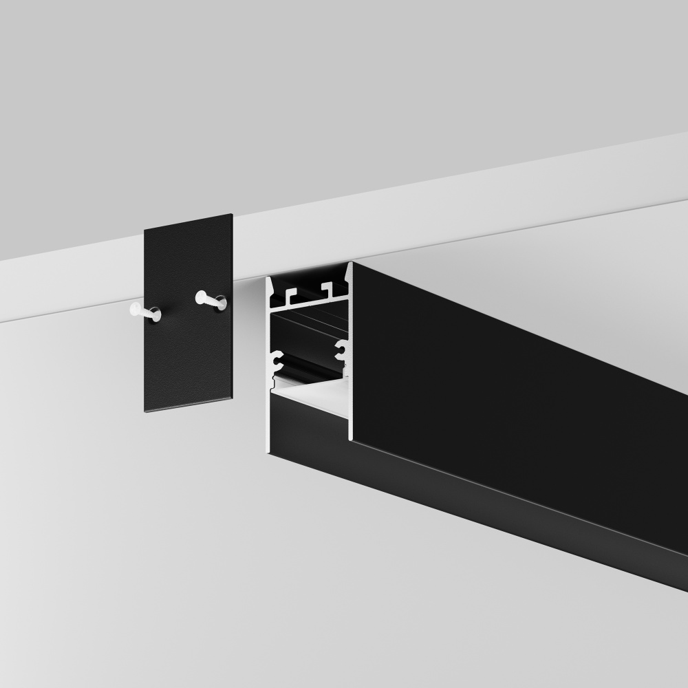 Алюминиевый профиль накладной-подвесной 25x42 (Черный, 2 м), ALM-2542-B-2M 633010, 200*3*4 см, Maytoni  633010, Черный
