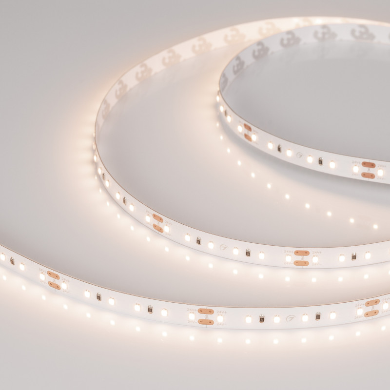 Лента MICROLED-M120-8mm 24V Warm3500 (6.5 W/m, IP20, 2216, 5m) (Arlight, Открытый) 040585. Цена указана за 5 метров. Продается кратно 5 метрам.