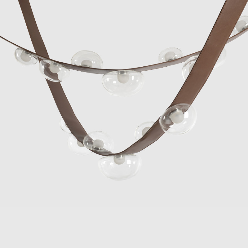 Светильник подвесной 304*9,5*8 см, LED*7*5W 3000K Crystal Lux BOSQUE SP7 L3000 BROWN/TRANSPARENT Коричневый