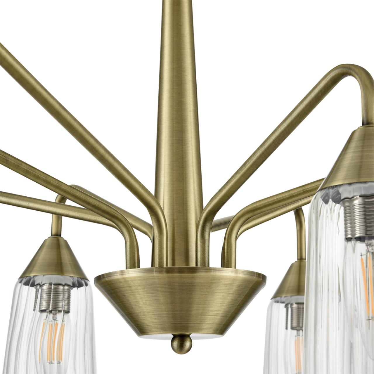 Люстра потолочная 73*45 см, 8*E14 Lumion DOLIANA 6584/8C бронза, прозрачный