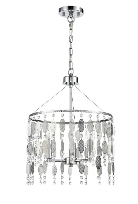 Подвесная люстра Vele Luce Grace VL4093P03, диаметр 38 см, хром