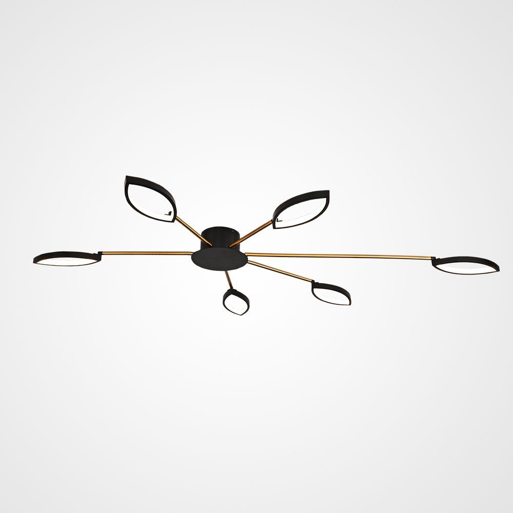 Потолочная люстра DAGGRY 6 140*140*9 см, 6*LED*12W, 3000K, ImperiumLoft DAGGRY01, Чёрный, Золотистый, Серебристый