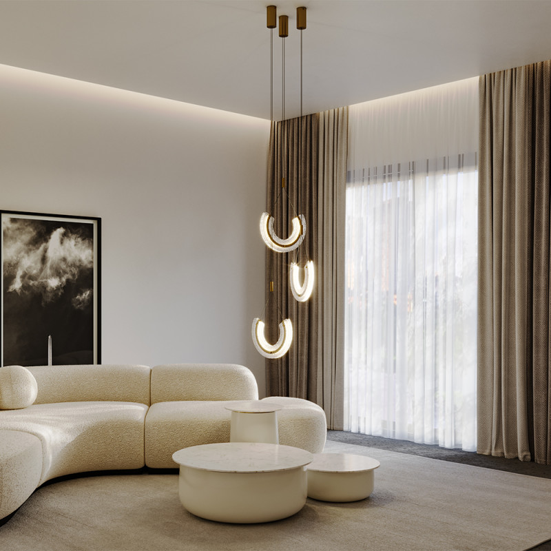 Подвесной светильник 32*6*186,5 см, LED, 18W, 3000К, Maytoni Maya P091PL-L18G3K1 золотой