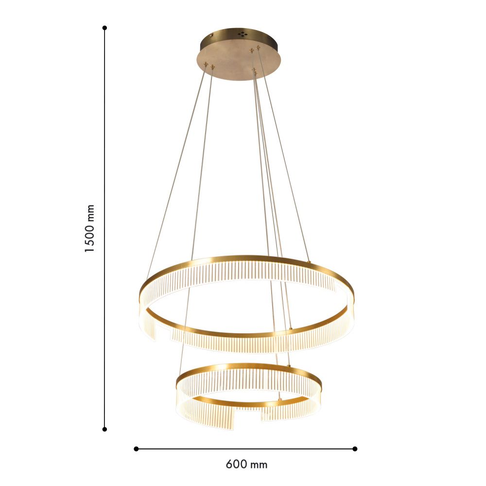 Подвесная люстра 60*50,5-150 см, 6*LED, 50W, 3000K, F-Promo Secrecy 4678-6P, золотой