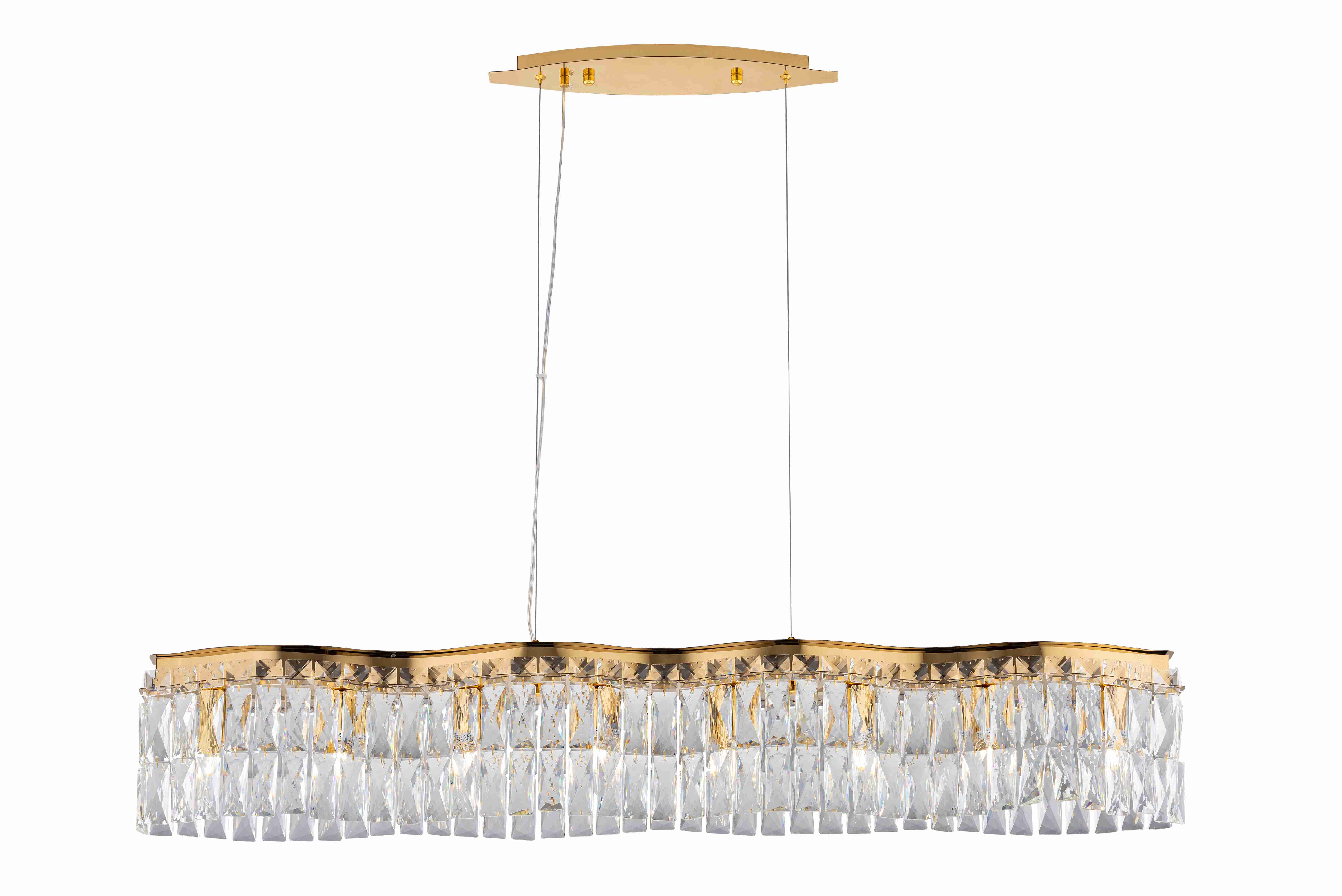 Люстра 1220*140*230-700, 8*E14, 40W NewRgy Cristallo 5682E/8A GOLD+CLEAR, Золото+прозрачный