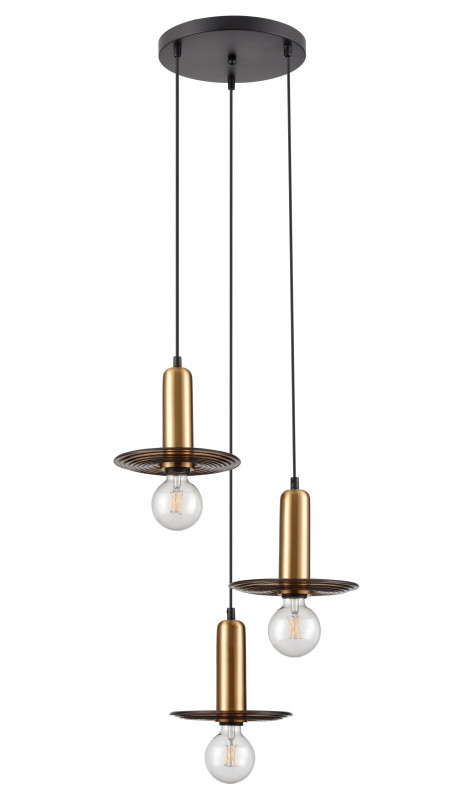 Подвесной светильник  40*172 см, 3*E27 черный, золото Vele Luce Gustoso VL5892P13